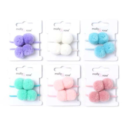Picture of ELASTICS PASTEL POM POM 2 PACK